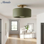 Ceiling Lamp Porcelain Round Low Profile Soft Diffused Light