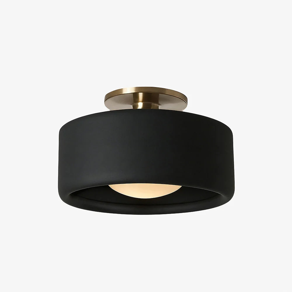 Ceiling Lamp Porcelain Round Low Profile Soft Diffused Light