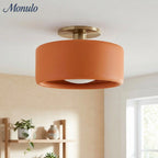 Ceiling Lamp Porcelain Round Low Profile Soft Diffused Light
