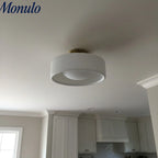 Ceiling Lamp Porcelain Round Low Profile Soft Diffused Light