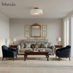 Ceiling Lamp Porcelain Round Low Profile Soft Diffused Light