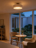 Ceiling Lamp Porcelain Round Low Profile Soft Diffused Light