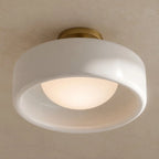 Ceiling Lamp Porcelain Round Low Profile Soft Diffused Light