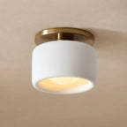Ceiling Lamp Porcelain Round Low Profile Soft Diffused Light