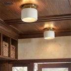 Ceiling Lamp Porcelain Round Low Profile Soft Diffused Light