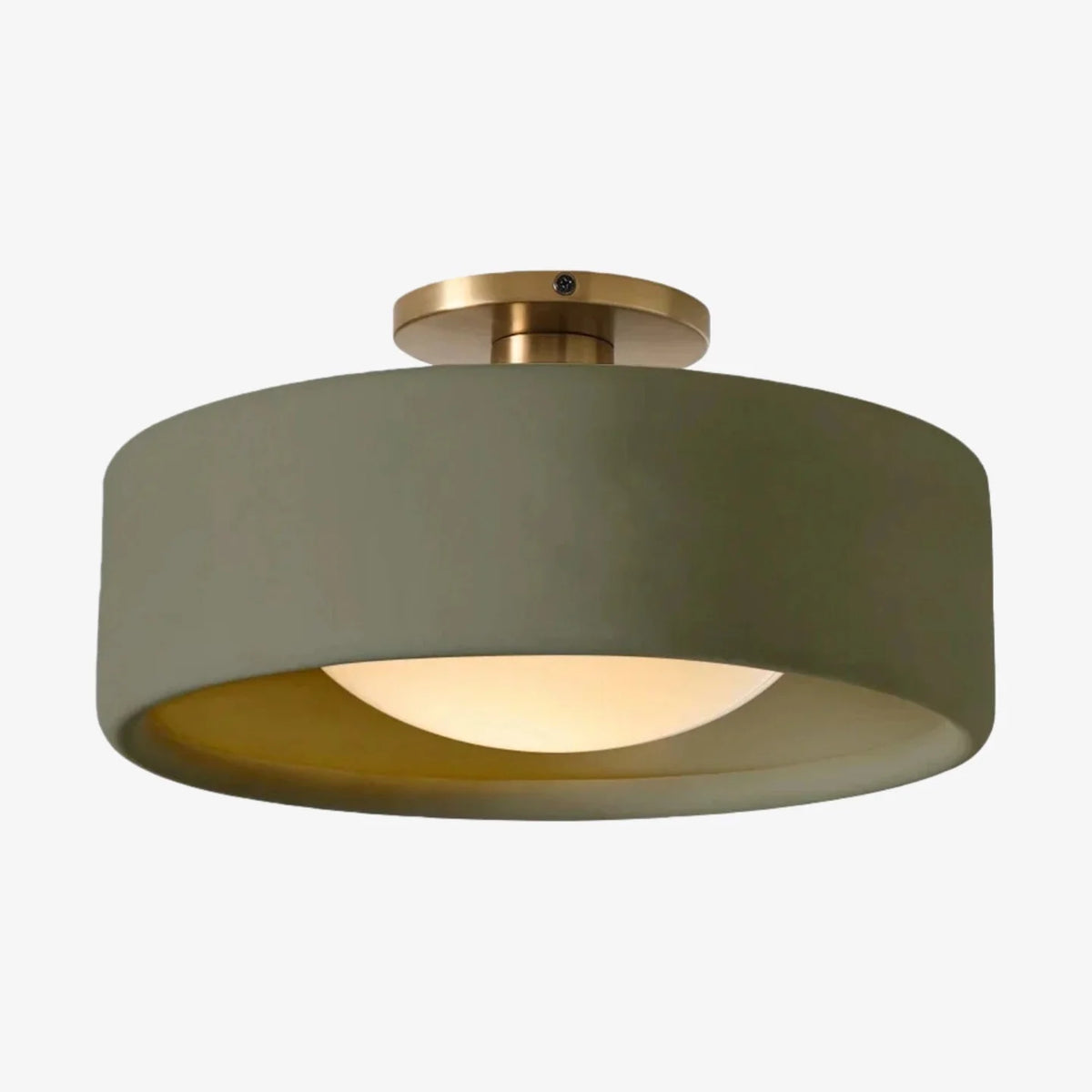 Ceiling Lamp Porcelain Round Low Profile Soft Diffused Light