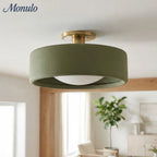 Ceiling Lamp Porcelain Round Low Profile Soft Diffused Light