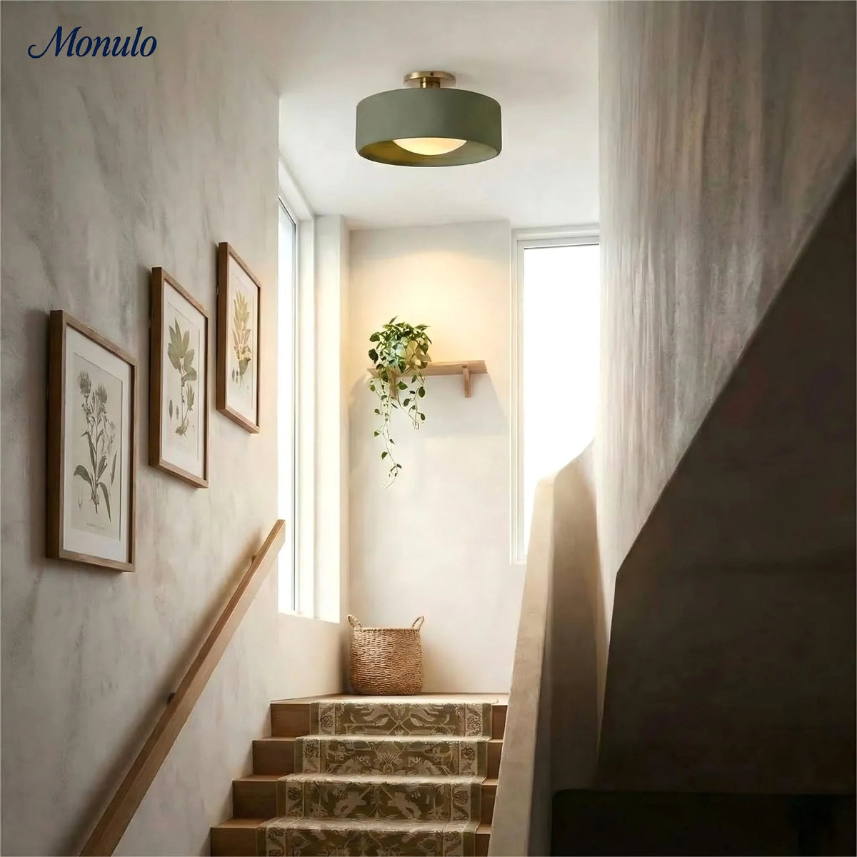 Ceiling Lamp Porcelain Round Low Profile Soft Diffused Light