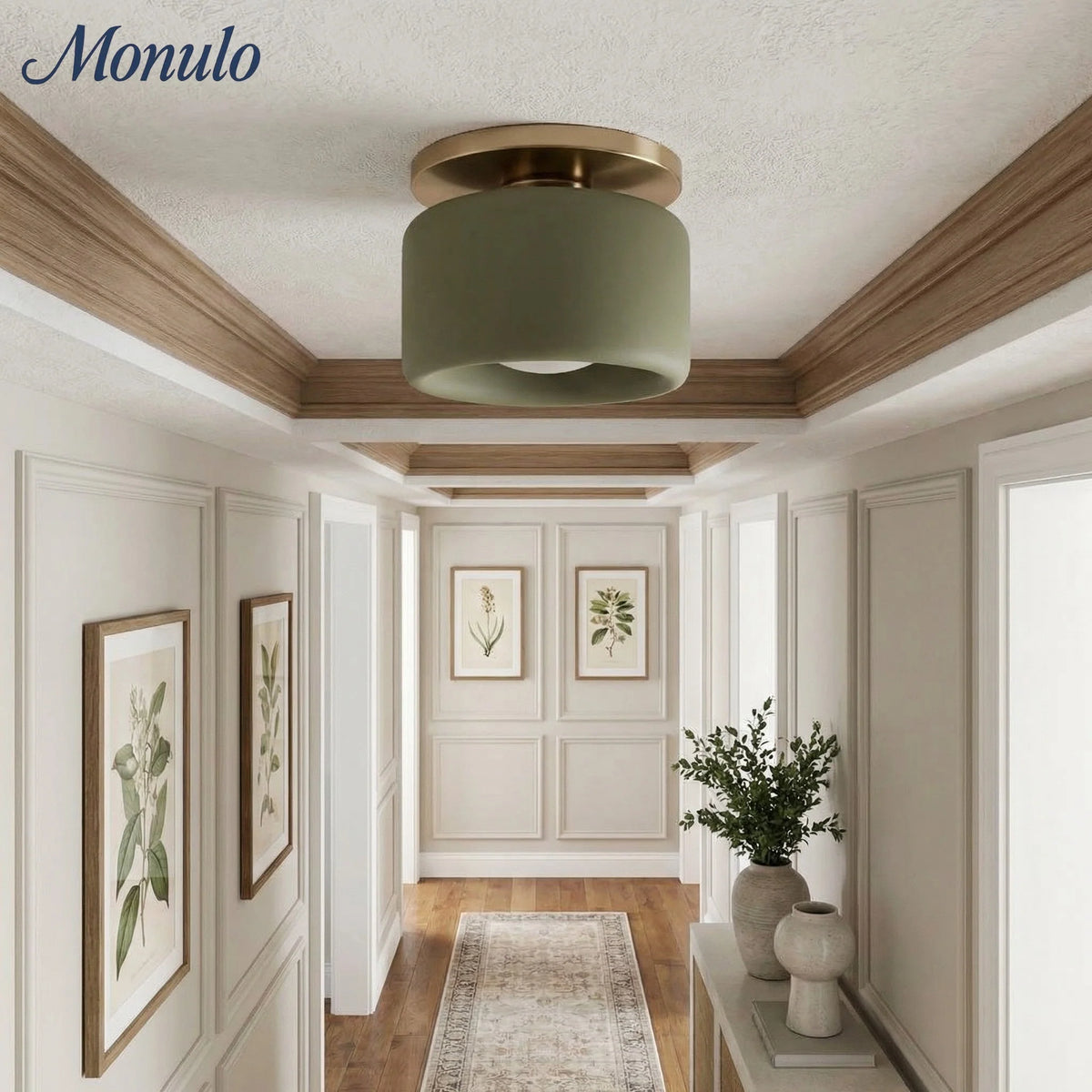 Ceiling Lamp Porcelain Round Low Profile Soft Diffused Light