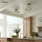 Ceiling Lamp Porcelain Round Low Profile Soft Diffused Light