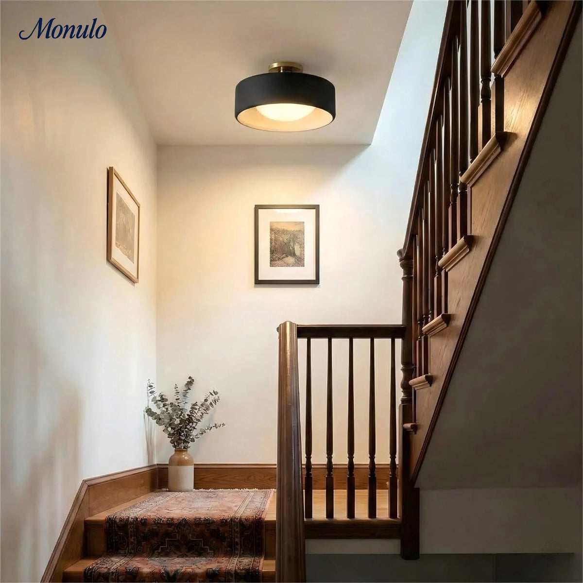 Ceiling Lamp Porcelain Round Low Profile Soft Diffused Light
