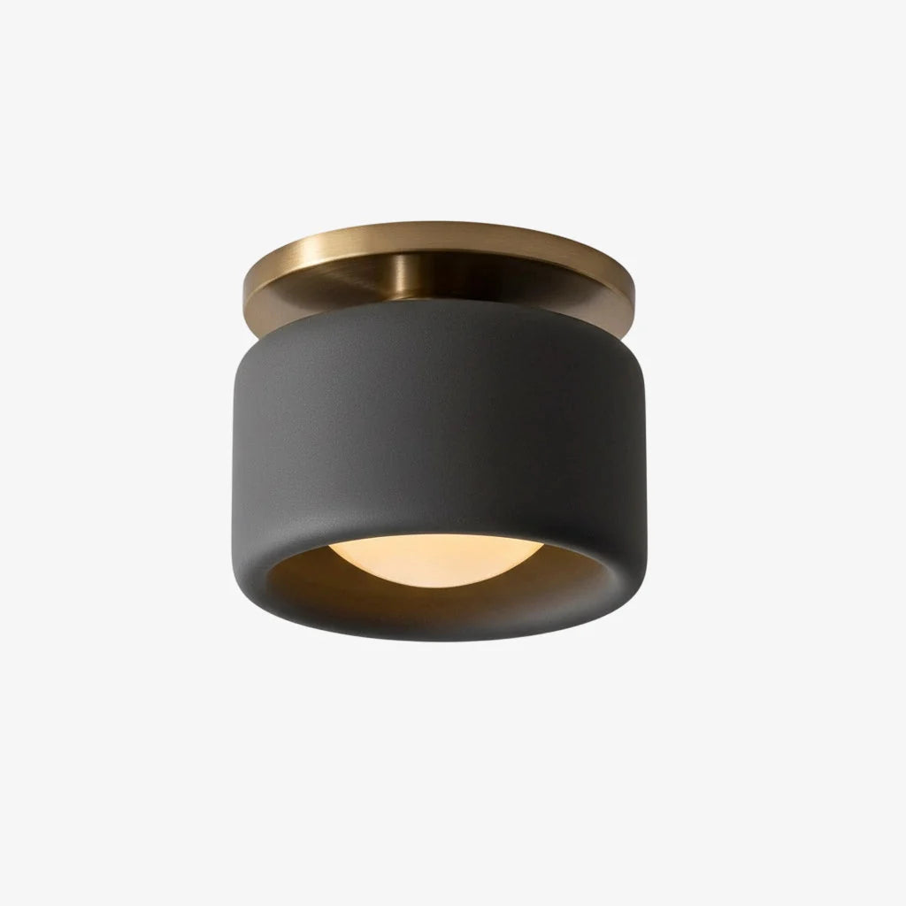 Ceiling Lamp Porcelain Round Low Profile Soft Diffused Light