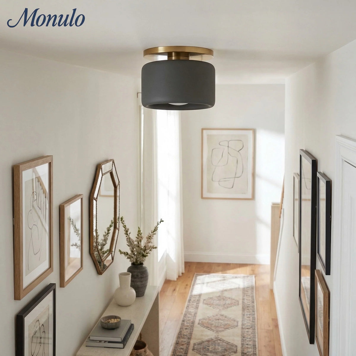 Ceiling Lamp Porcelain Round Low Profile Soft Diffused Light
