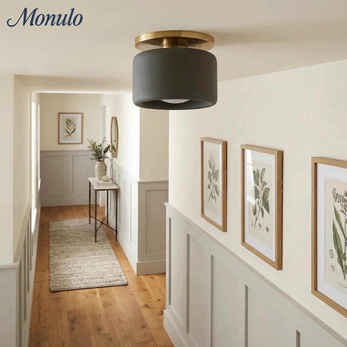Ceiling Lamp Porcelain Round Low Profile Soft Diffused Light