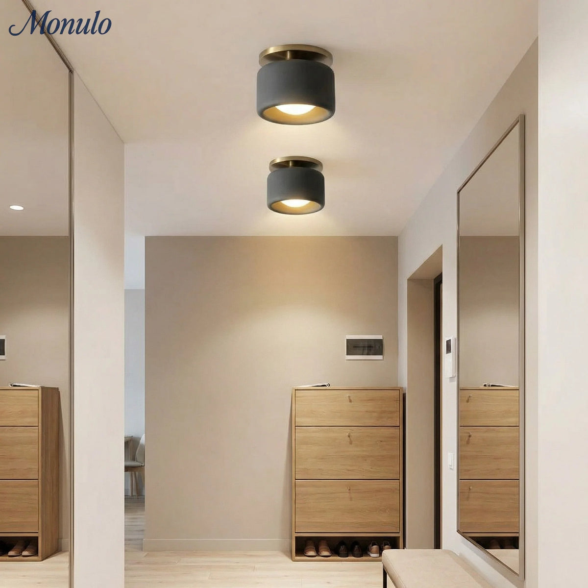Ceiling Lamp Porcelain Round Low Profile Soft Diffused Light