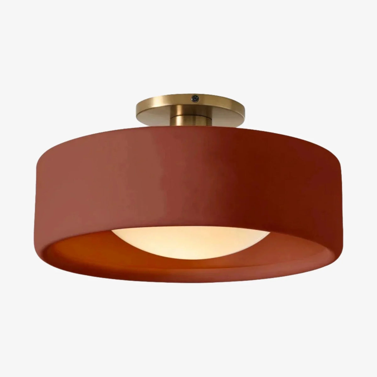 Ceiling Lamp Porcelain Round Low Profile Soft Diffused Light