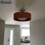 Ceiling Lamp Porcelain Round Low Profile Soft Diffused Light