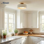 Ceiling Lamp Porcelain Round Low Profile Soft Diffused Light