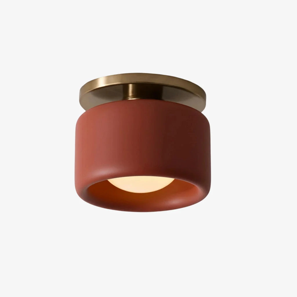 Ceiling Lamp Porcelain Round Low Profile Soft Diffused Light
