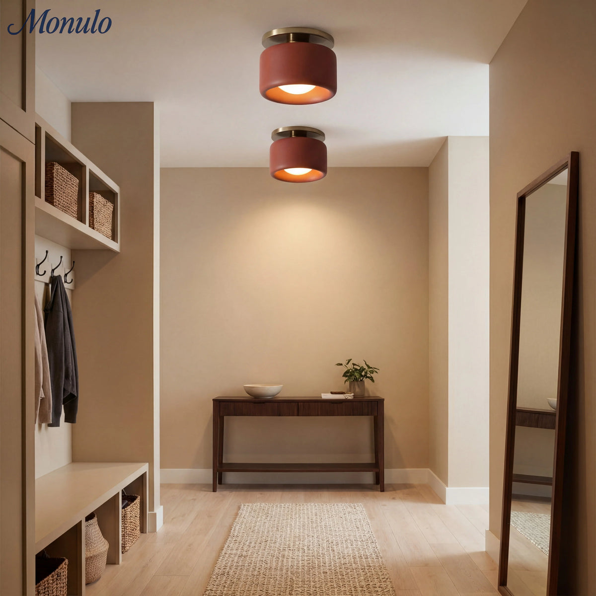 Ceiling Lamp Porcelain Round Low Profile Soft Diffused Light