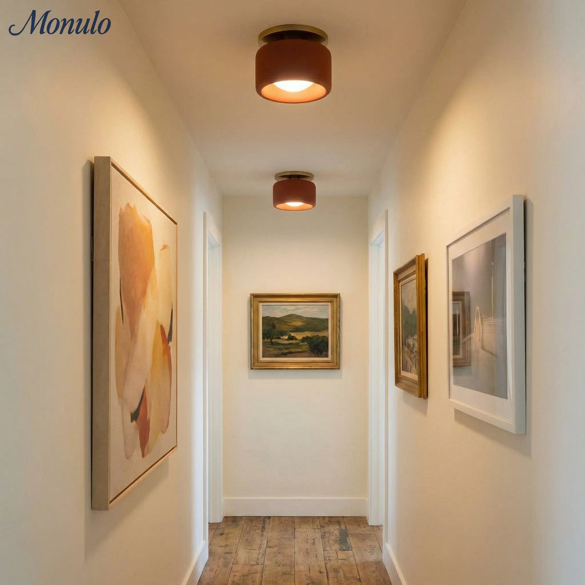 Ceiling Lamp Porcelain Round Low Profile Soft Diffused Light