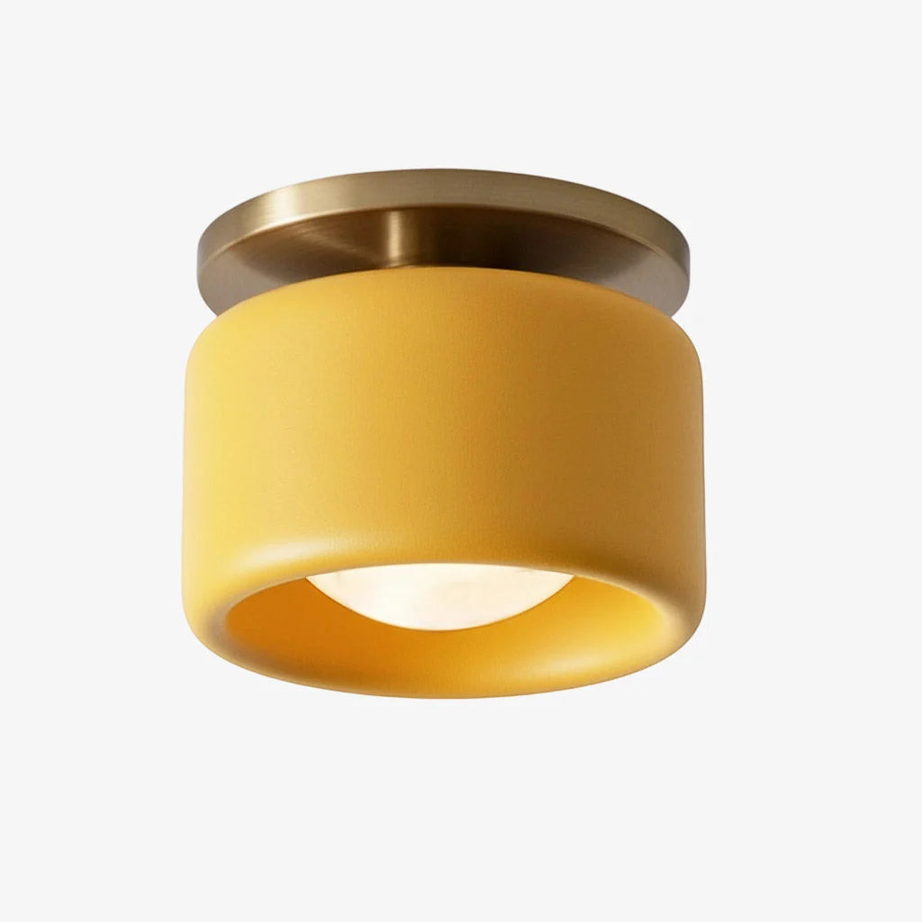 Ceiling Lamp Porcelain Round Low Profile Soft Diffused Light