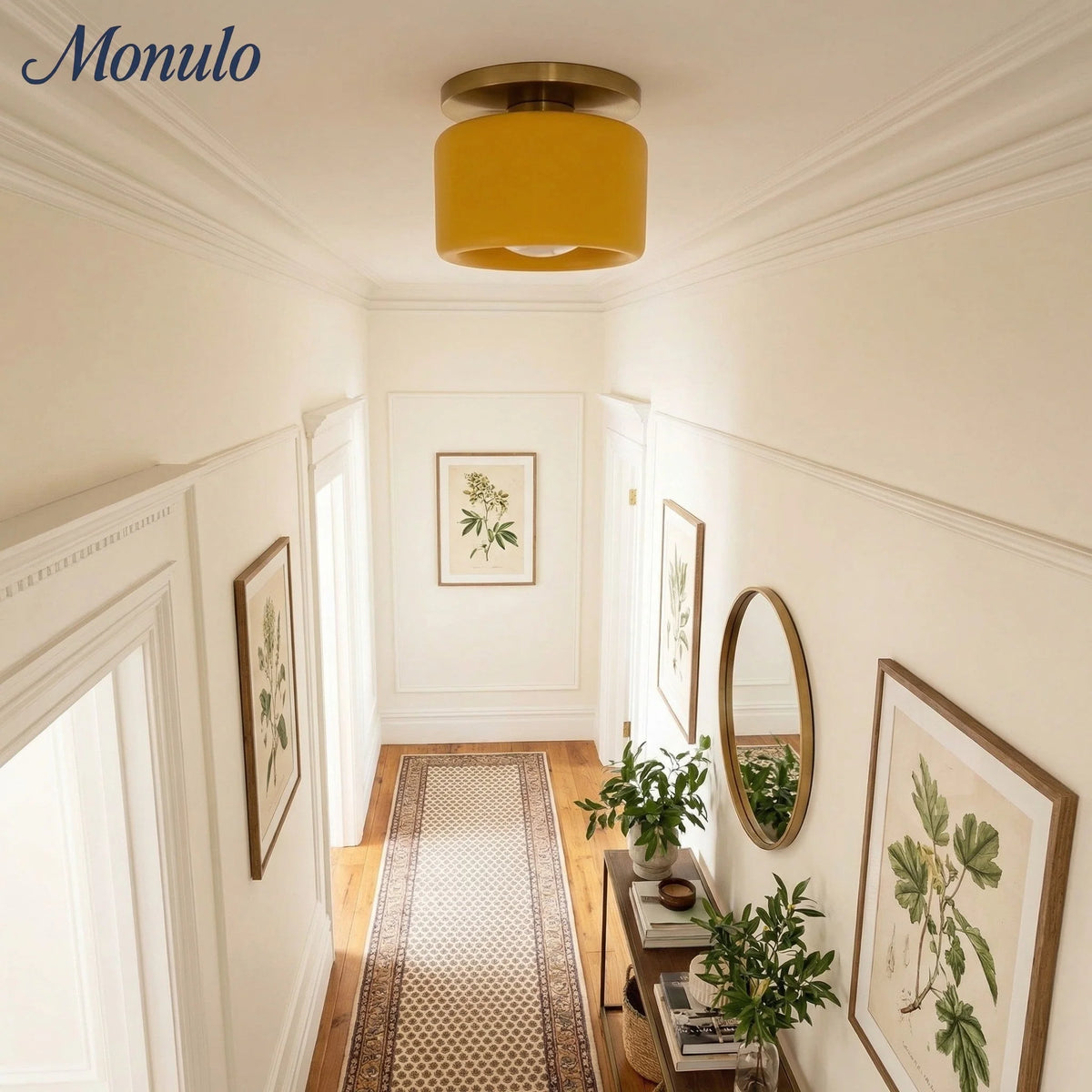 Ceiling Lamp Porcelain Round Low Profile Soft Diffused Light