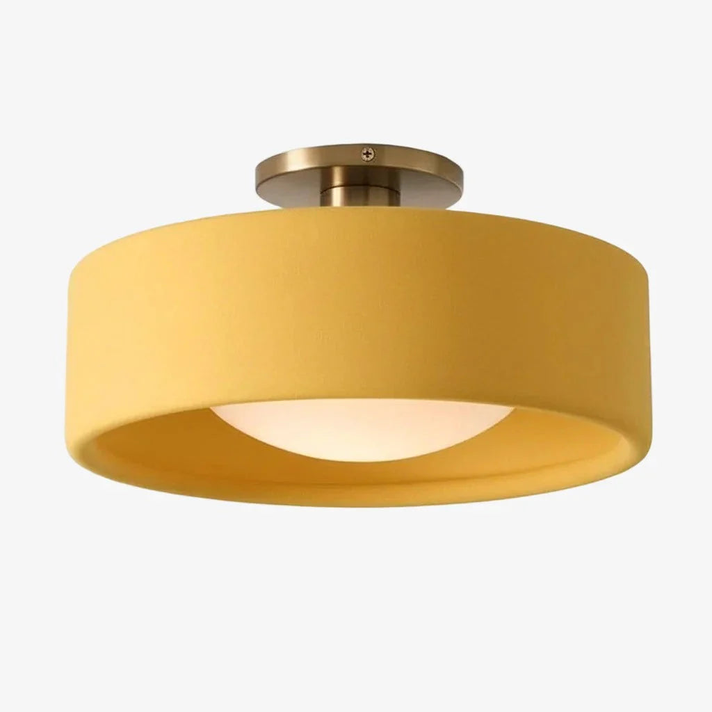 Ceiling Lamp Porcelain Round Low Profile Soft Diffused Light