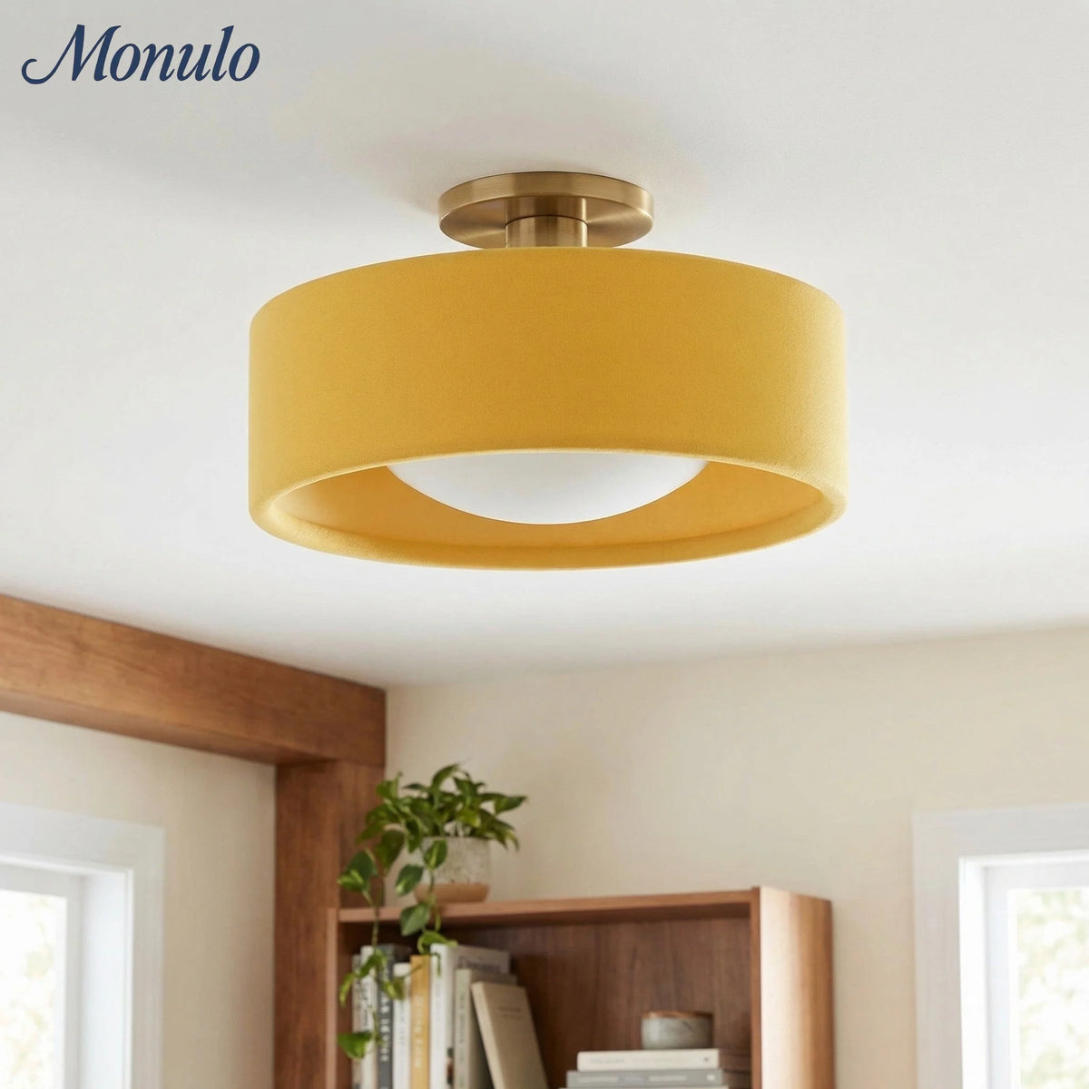 Ceiling Lamp Porcelain Round Low Profile Soft Diffused Light