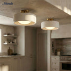 Ceiling Lamp Porcelain Round Low Profile Soft Diffused Light