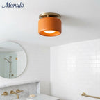 Ceiling Lamp Porcelain Round Low Profile Soft Diffused Light