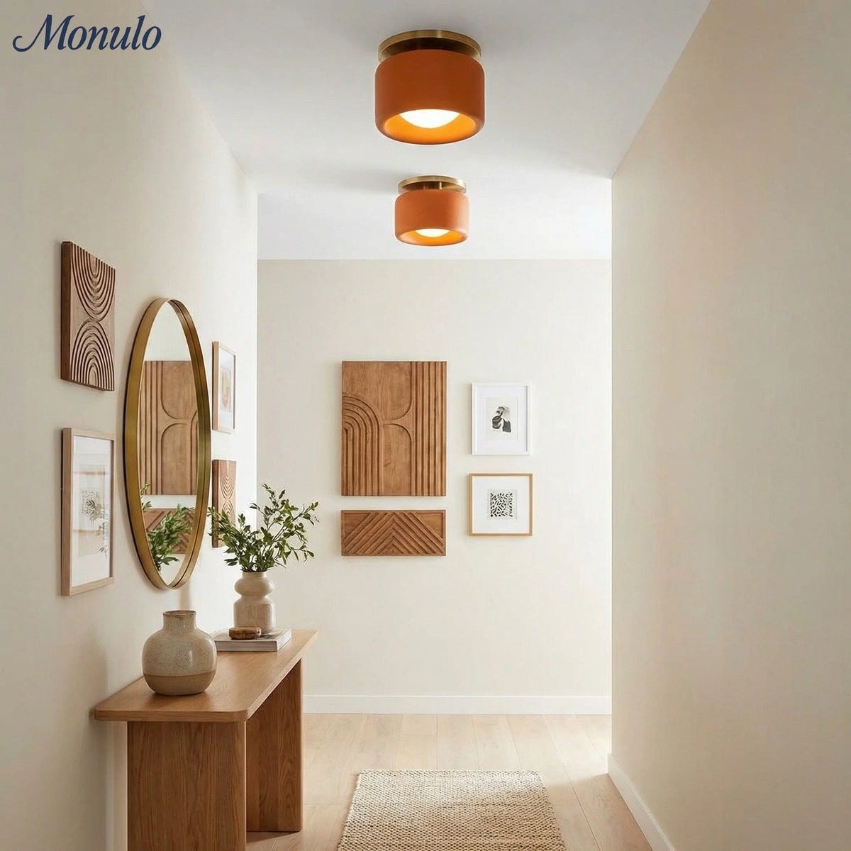 Ceiling Lamp Porcelain Round Low Profile Soft Diffused Light