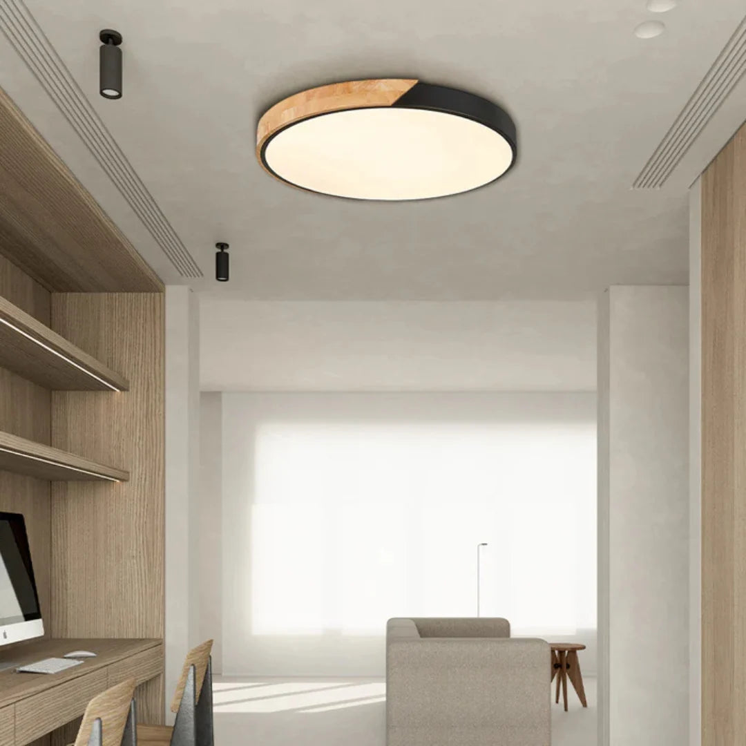 Ceiling Lamp Scandinavian Wood & Acrylic LED 30 cm