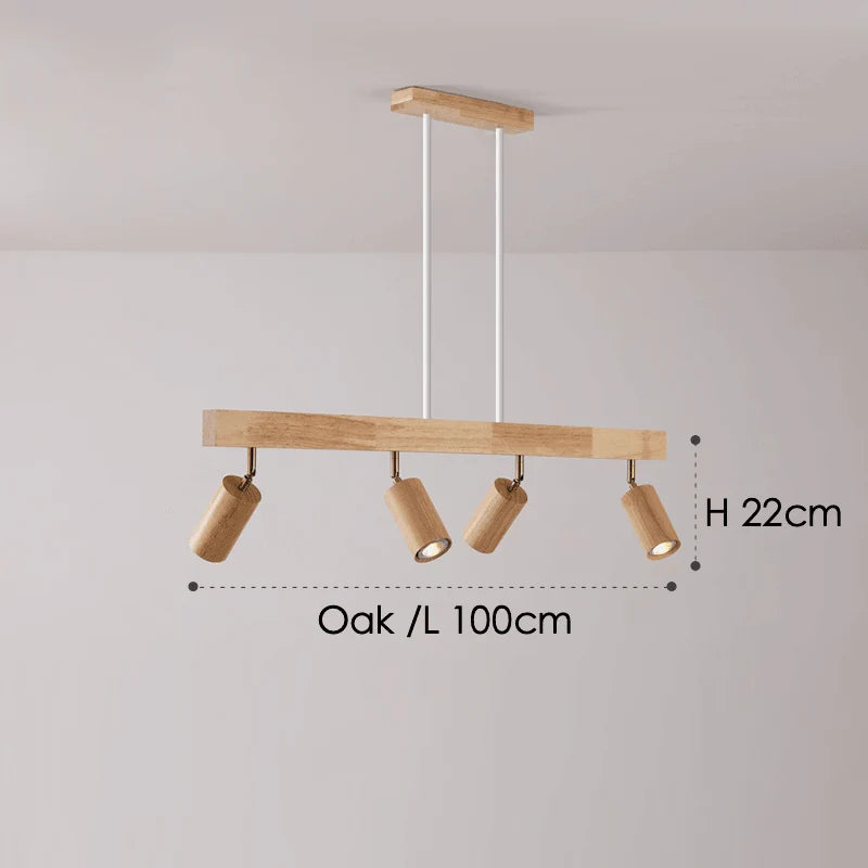 Ceiling Lamp Solid Wood Modular & Adjustable E27 LED