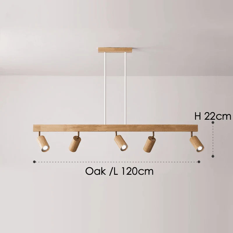Ceiling Lamp Solid Wood Modular & Adjustable E27 LED