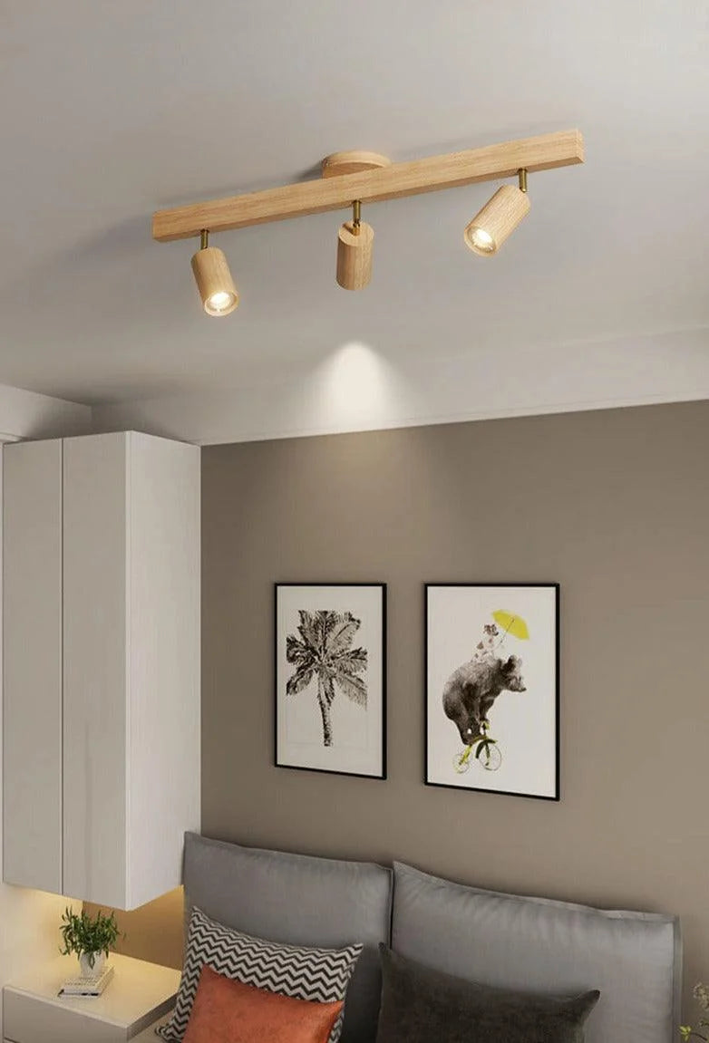 Ceiling Lamp Solid Wood Modular & Adjustable E27 LED