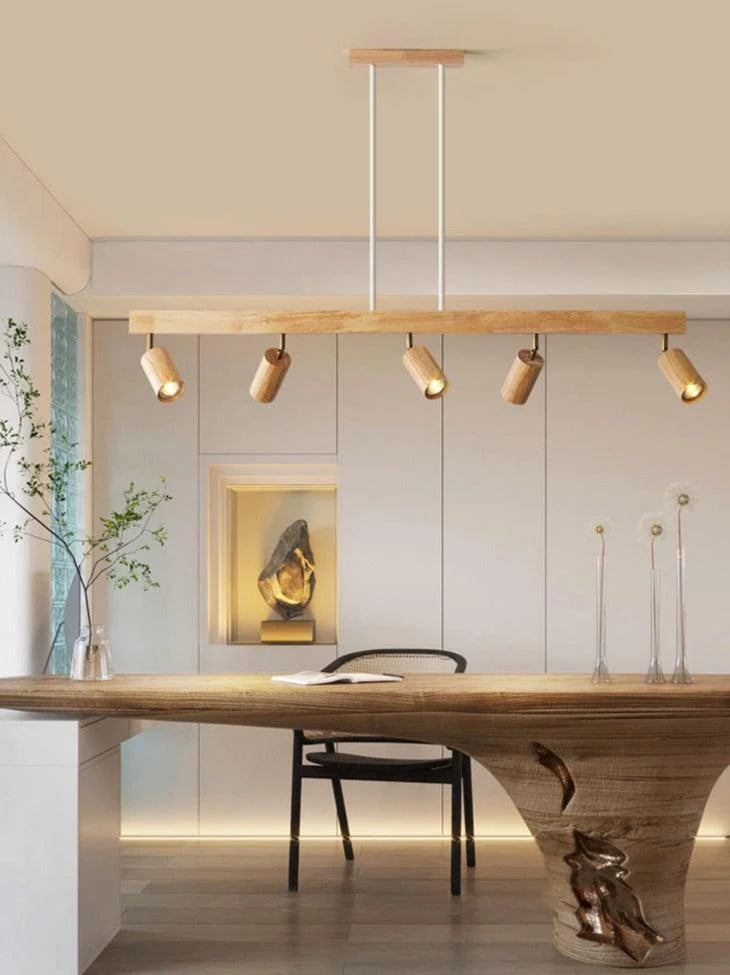 Ceiling Lamp Solid Wood Modular & Adjustable E27 LED