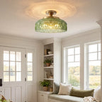 Ceiling Lamp Textured Glass Disc Warm Diffused Glow