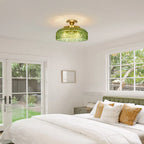 Ceiling Lamp Textured Glass Disc Warm Diffused Glow