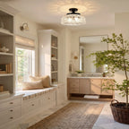 Ceiling Lamp Textured Glass Disc Warm Diffused Glow