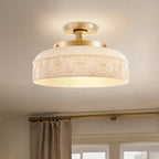 Ceiling Lamp Textured Glass Disc Warm Diffused Glow