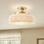 Ceiling Lamp Textured Glass Disc Warm Diffused Glow