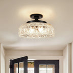 Ceiling Lamp Textured Glass Disc Warm Diffused Glow