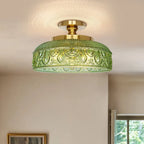 Ceiling Lamp Textured Glass Disc Warm Diffused Glow