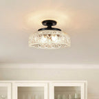 Ceiling Lamp Textured Glass Disc Warm Diffused Glow
