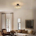 Ceiling Lamp Textured Glass Disc Warm Diffused Glow