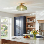 Ceiling Lamp Textured Glass Disc Warm Diffused Glow