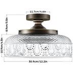 Ceiling Lamp Textured Glass Disc Warm Diffused Glow