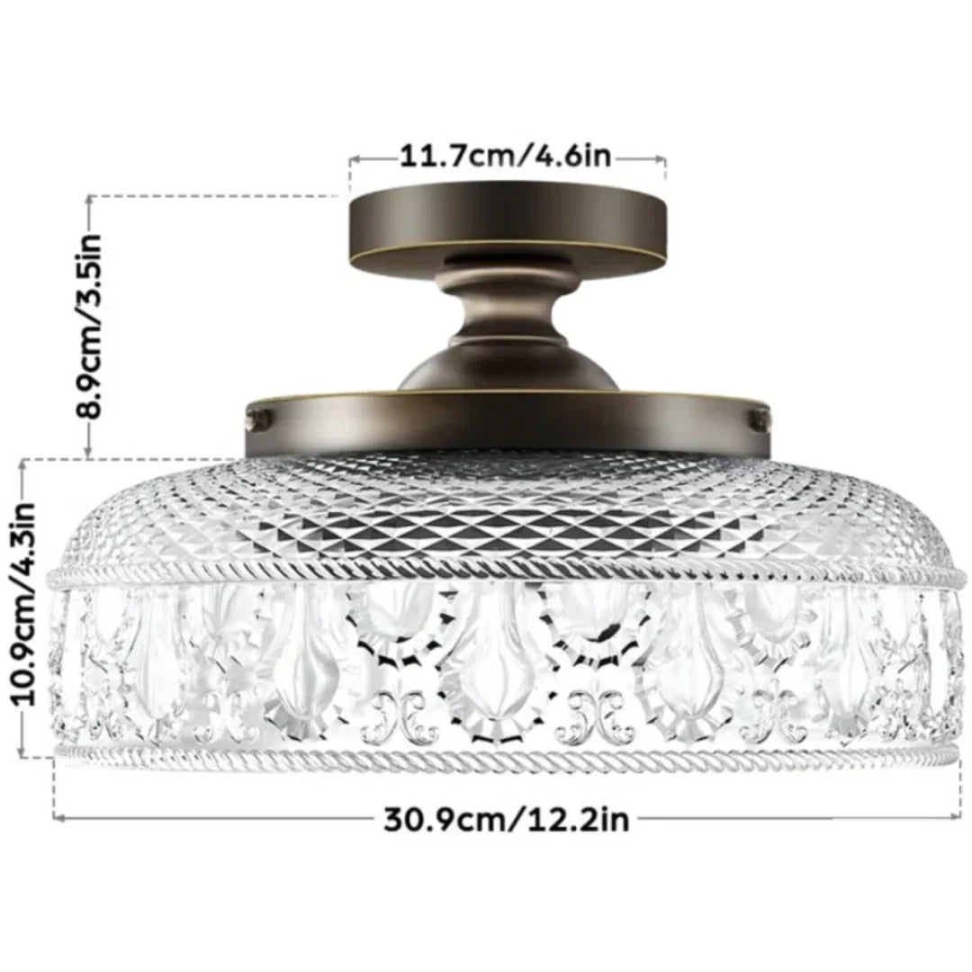 Ceiling Lamp Textured Glass Disc Warm Diffused Glow