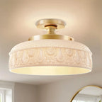 Ceiling Lamp Textured Glass Disc Warm Diffused Glow